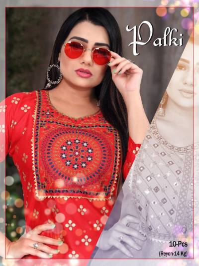 Palki By Beauty Queen Fancy Rayon Embroidered Kurti Collection